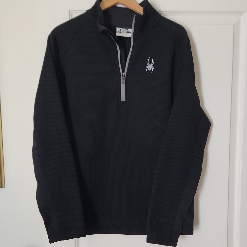 Spyder Black Zip Up Sweater with Athletic Style